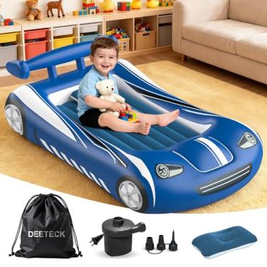 Imagem de Deeteck Cama inflável para viagem infantil – Colchão de ar infantil portátil para acampamento, viagem ou festa do pijama, bomba incluída