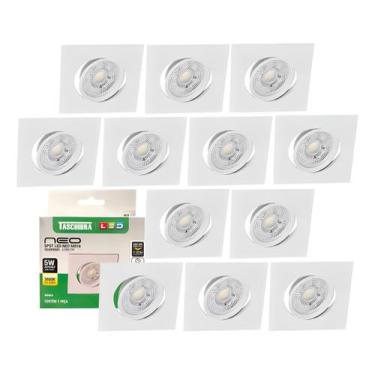 Imagem de Kit 12 Spot Led Neo Mr16 Embutir Quadrado 5w Taschibra 3000k