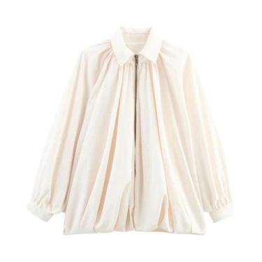 Imagem de Jaqueta Bomber Feminina Oversized Macia Com Manga Longa Estilo Lantern