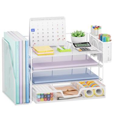 Imagem de Organizador de mesa Marbrasse, carta de papel de 4 camadas com suporte