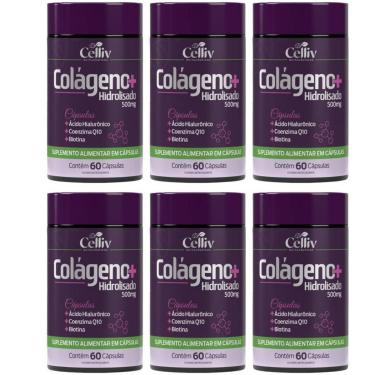 Imagem de Kit 06 Colágeno Hidrolisado + Ácido Hialurônico + Coenzima Q10 + Biotina 60 Cáps 500mg-Unissex