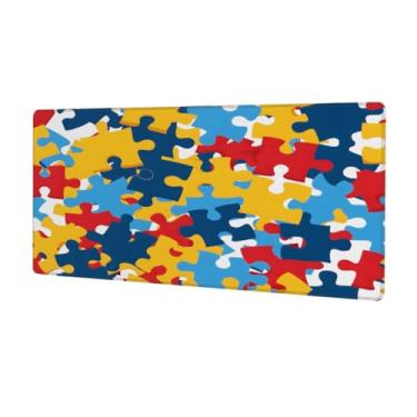 Imagem de Tapete de mouse retrô colorido grande e colorido à prova d'água para computador protetor de mesa com base de borracha antiderrapante para escritório, computador, teclado, laptop e mesa de casa, mouse