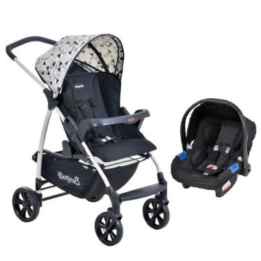 Imagem de Carrinho Ecco Preto Astratto + Cadeira Touring X - Burigotto