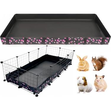 Imagem de DZWLKJ Forro de gaiola de porquinho-da-índia, base de lona lavável, gráfico de cereja, 61 cm x 122 cm, reutilizável para coelho, chinchila, ouriço, furão e outros animais pequenos.