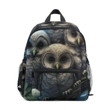 Imagem de GAIGEO Cute Owls Birds Kids Small Backpack with Whistle, Adjustable Chest Strap, Mini Backpack for Toddler Girls Lightweight & Compact for Ages 3-8