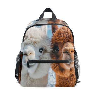 Imagem de GAIGEO Alpaca Cute Llama Backpack for School Kids with Whistle, Adjustable Chest Strap, Backpack for Preschool Girl Lightweight & Compact for Ages 3-8