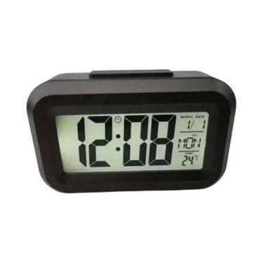 Imagem de Relógio Despertador Digital Inteligente LCD Preto E Branco Com Tempera