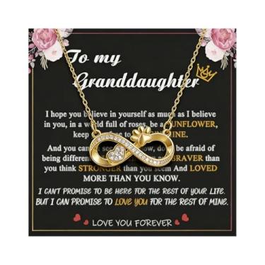 Imagem de Zurlcdye Colar infinito para mulheres para minha filha, neta, esposa, girassol, ouro, coração, gato, pingente de prata, presente de aniversário, Aço inoxidável, Sem Pedra Preciosa