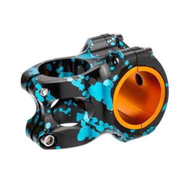 Imagem de Mesa MTB 35mm CNC para guidão de bicicleta ultraleve com inclinação de 0 graus, resistente, ideal para DH, AM e Enduro, com espiga de 28,6mm.(35mm Black-blue)