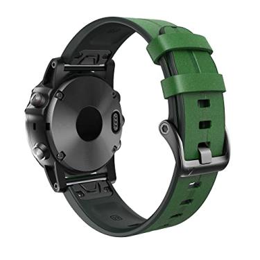 Imagem de AEHON 26 22mm pulseira de relógio para Garmin Fenix 7 7X 6 6X 5X 5 3 3HR Forerunner 935 945 pulseiras de silicone de liberação rápida (Cor: verde escuro, tamanho: Fenix 7X)
