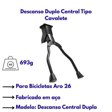 Imagem de Descanso Duplo Central Tipo Cavalete P/ Bicicleta Aro 26 - Atop