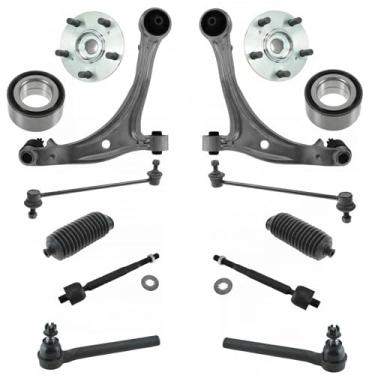 Imagem de TRQ Kit de suspensão de direção e transmissão de 14 peças, rolamentos de rolamentos, hastes de direção com juntas esféricas e elos de extremidade de barra oscilante para Honda Odyssey