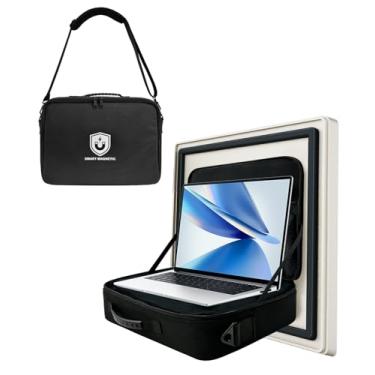 Imagem de Suporte magnético portátil e caixa de ferramentas, estação de trabalho portátil para laptop com alça para caminhões de aço plano, HVAC e locais de trabalho, paredes, bolsa de suporte para laptop mãos