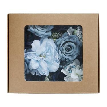 Imagem de Mingzhe Simulação Caixa de Presente de Flores Casamento Dia Dos Namorados Presente Aniversário Caixa Flores Casa buquê Haze Azul