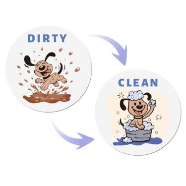 Imagem de Placa Magnética Limpo Sujo para Máquina de Lavar Louça, com Cão Engraçado Dupla Face Indicador Magnético Reversível para Cozinha Frigorífico Lavandaria e Máquina de Lavar e Secar Roupa