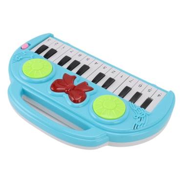 Imagem de Jiawu Brinquedo de Teclado de Piano para Bebês, 14 Teclas, Modos Musicais Ricos, Brinquedo de Piano para Crianças Pequenas, Abs Inodoro (Azul)