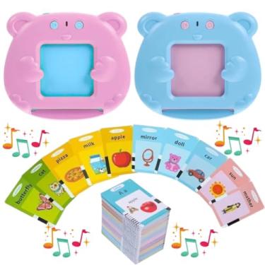 Imagem de Brinquedo Educativo Bilíngue Inglês e Espanhol com 112 Cartas Interativas e Máquina de Som Recarregável USB Infantil
