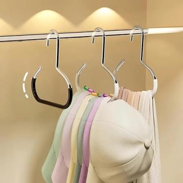 Imagem de Cabide multifuncional para chapéu e cachecol com 5 peças – Organizador antiderrapante revestido de PVC para armário, parede, varanda – Cabide durável e versátil para chapéus, gravatas, cachecóis (1)