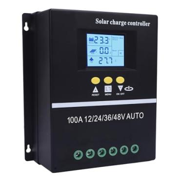 Imagem de WALFRONT Controlador de Carga Solar MPPT 100A Display LCD, Regulador de Bateria 12V 24V 36V 48V Com Vários Modos de Operação para Monitoramento e Gerenciamento do de Energia do Painel Solar