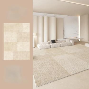Imagem de Tapete de cabeceira macio estilo creme para sala de estar, área grande, decoração de quarto, carpete de pelúcia grosso, lavável, tapete de estudo (160x230 cm/A)