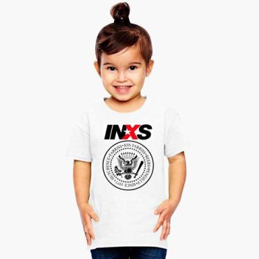 Imagem de Camiseta camisa infantil  INXS, banda rock, pop anos 80, estampa exclu
