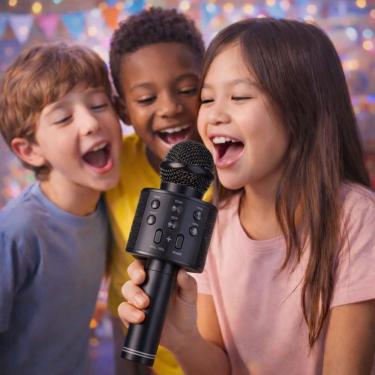 Imagem de Microfone Bluetooth Sem Fio Infantil Karaoke Portátil Preto