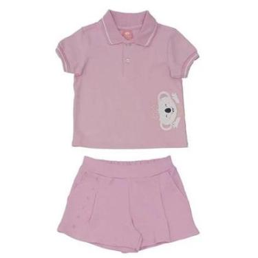 Imagem de Conjunto Curto Lilica Ripilica Blusa Polo e Short Rosa-Feminino