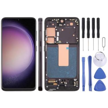 Imagem de Hiregolish Peças de reparo de reposição de tela LCD, para Samsung Galaxy S23 5G SM-S911B versão europeia digitalizador de tela LCD TFT conjunto completo com moldura, não suporta identificação de
