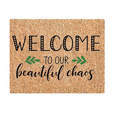 Imagem de Capacho da Porta Frente Decorações de Festival Tapete Chão Divertido Boas-Vindas Baixo Perfil - -Derrapante Múltiplos Padrões Decorativo para Entrada Interior e Pátio