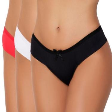 Imagem de Kit com 3 Calcinhas Femininas em Microfibra de Poliamida Cor:Cores Sor