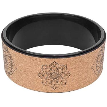 Imagem de Roda de yoga círculos borracha do plutônio ginásio treino volta ferramenta treinamento para musculação fitness preto círculo interno grão madeira anel interno (anel interno preto)