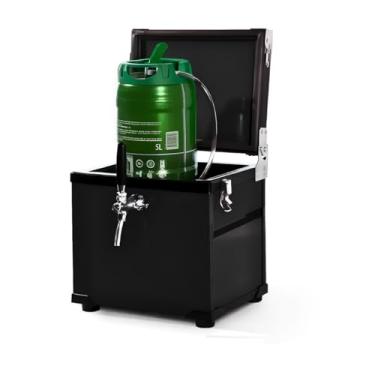 Imagem de Chopeira Portátil Com Torneira Italiana Catfer Para Mini Barril de Chopp 5 Litros Heineken Com Gelo (Preta)