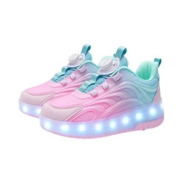 Imagem de Tênis De Patins Com Luzes LED Para Crianças, Duas Rodas, Luminosos, Es