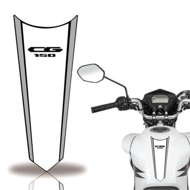 Imagem de Adesivo Faixa Gravata Tanque Moto Cg 160 150 Titan Fan Cor 150 Cinza Branca