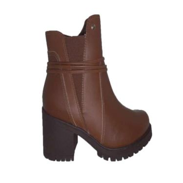 Imagem de Coturno Comfortflex em Sintético Feminino - Marrom