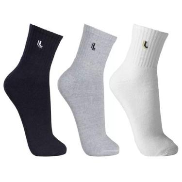 Imagem de Kit 3 Pares Meia Cano Médio Lupo Unissex Algodão 37-44 Macia, M, 1 bra