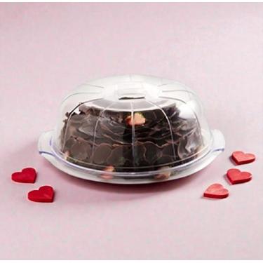 Imagem de Porta Bolo Boleira Grande Com Tampa Cristal Detalhe Trança Decorativa 