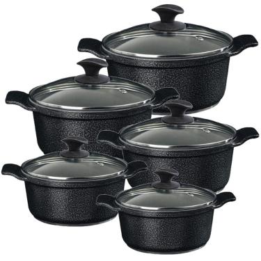 Imagem de Jogo Panela Preto Craq Antiaderente Cerâmica Javali AA 16a24