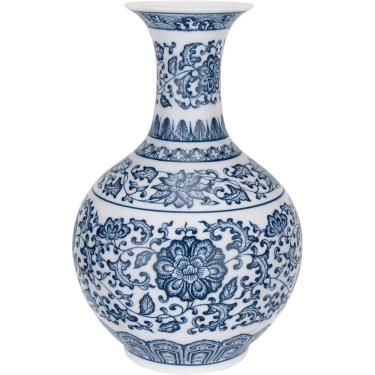 Imagem de VASO REDONDO DECORATIVO ENFEITE BONE CHINA HOME&CO 24x16x16cm AZUL