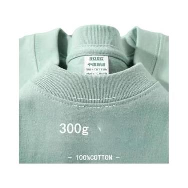 Imagem de Camiseta De Algodão Puro Pesado 500G Com Ombros Caídos E Manga Curta P