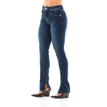 Imagem de Calça Jeans Feminina Arauto Slim, Azul médio, 48
