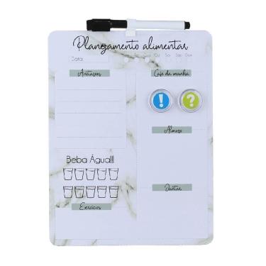 Imagem de Lousa Magnética Cardápio Semanal 28×21 Cm Planner De Refeições Com Caneta E ímãs Para Geladeira