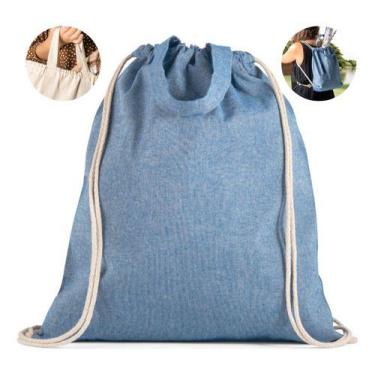Imagem de Saco Mochila 100% Algodão Academia Treino Alça De Mão Dupla - SHOP ZIN