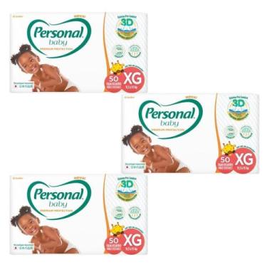 Imagem de Fralda Personal Premium Hiper XG 3 Pacotes Com 50 Unidades Cada