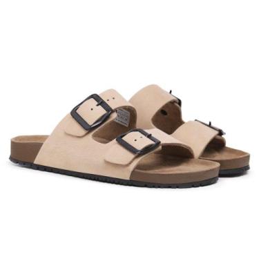 Imagem de Sandália Papete Rasteira Moda Casual Couro Feminino Masculino Com Five