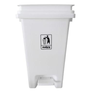 Imagem de Lixeira Plástica Com Pedal 20l Branca Banheiros Cozinhas - Nobre