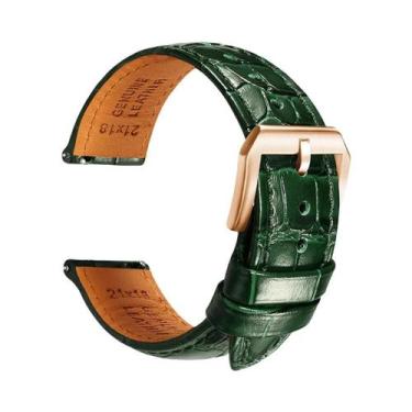 Imagem de Pulseira De Couro Azul Com Liberação Rápida 20mm 22mm Para Relógios De