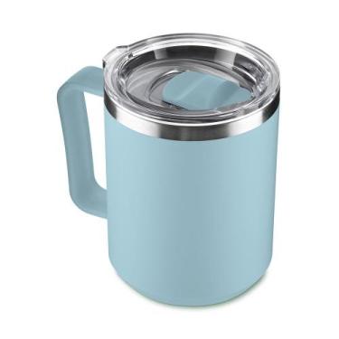 Imagem de Caneca Térmica Café 450ml com Tampa Aço Inox Parede Dupla Azul - Sunpo