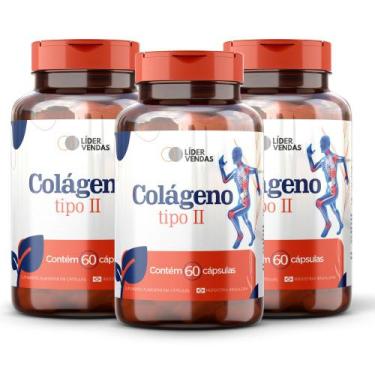 Imagem de Colágeno Tipo 2 500mg 60 Caps Articulações E Mobilidade  - 3 POTES - L