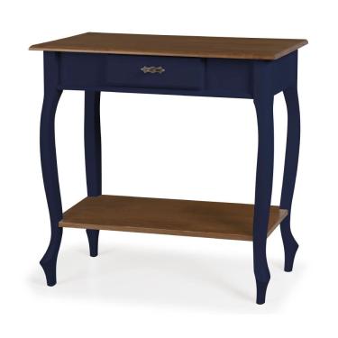 Imagem de Aparador para Sala Pés Luis XV com Gaveta e Prateleira 1010P Linz Móveis - Azul Petróleo/Imbuia 